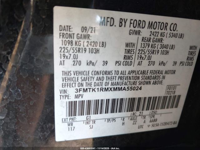 2021 FORD MUSTANG MACH-E 3FMTK1RMXMMA55024 Photo 8