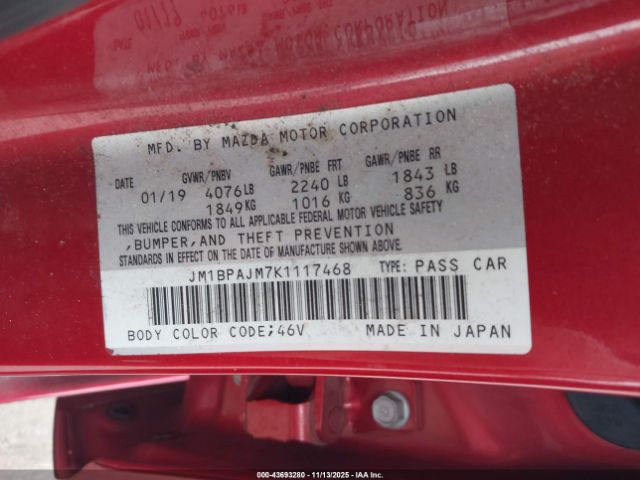 2019 MAZDA MAZDA3 JM1BPAJM7K1117468 Photo 8