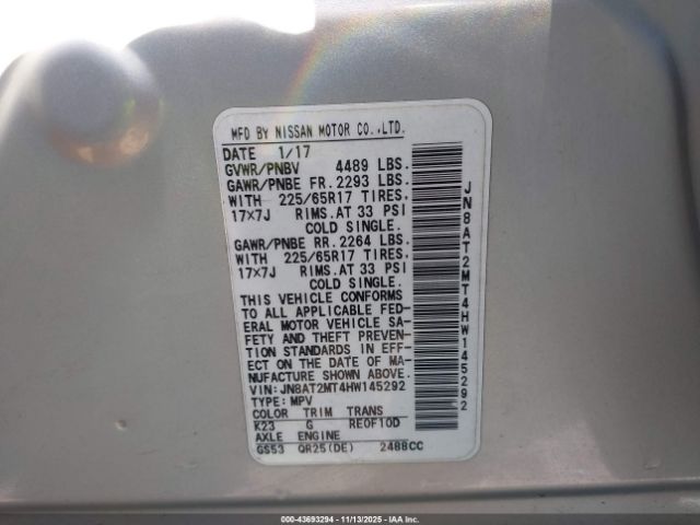2017 NISSAN ROGUE JN8AT2MT4HW145292 Photo 8