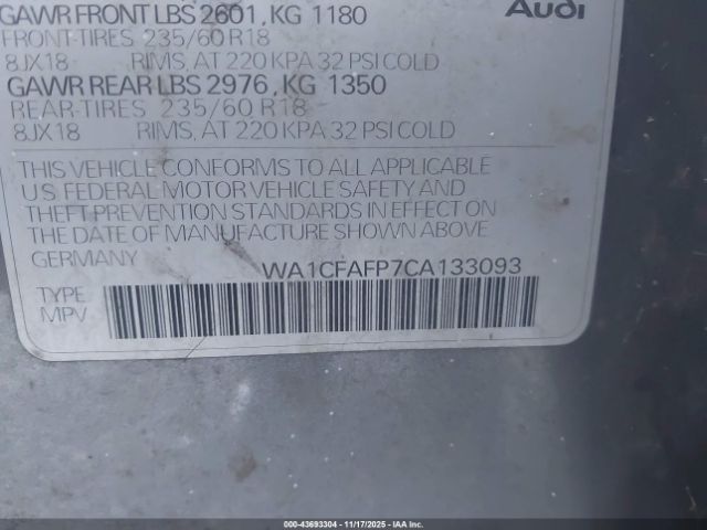 2012 AUDI Q5 WA1CFAFP7CA133093 Photo 8