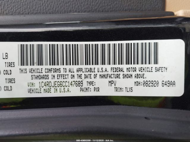 2012 DODGE DURANGO 1C4RDJEG6CC147689 Photo 8