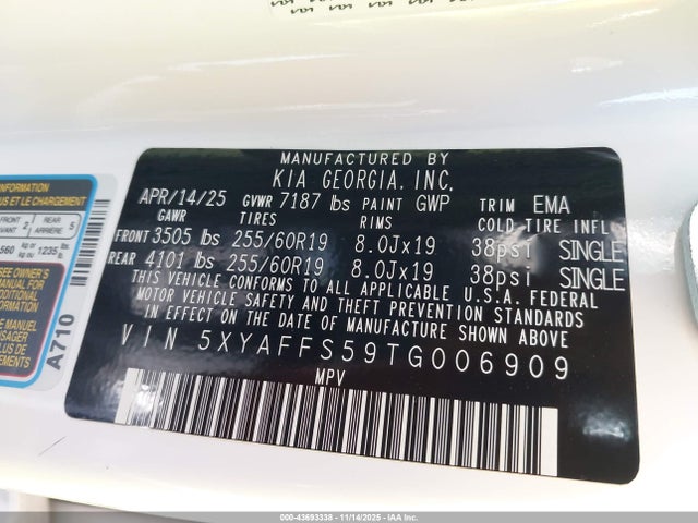 KIA Ev9 Wind 2026 5XYAFFS59TG006909 Image 9