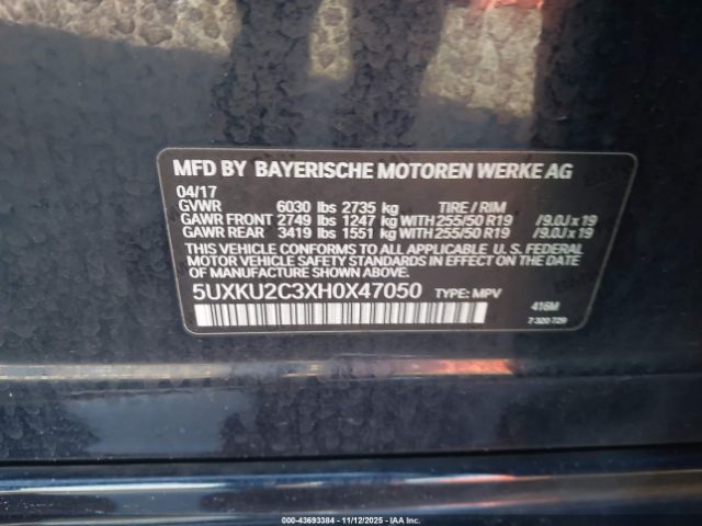 2017 BMW X6 5UXKU2C3XH0X47050 Photo 8