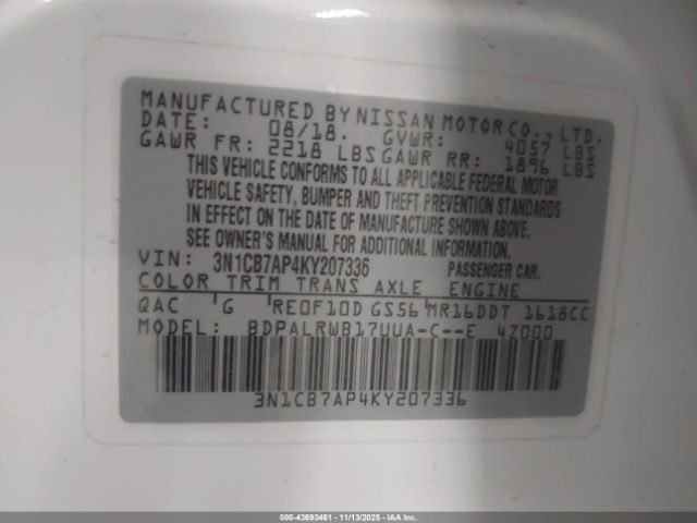 2019 NISSAN SENTRA 3N1CB7AP4KY207336 Photo 8