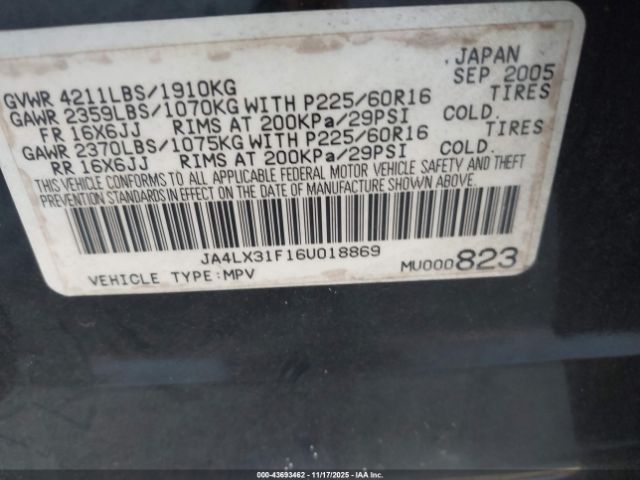 2006 MITSUBISHI OUTLANDER JA4LX31F16UO18869 Photo 8