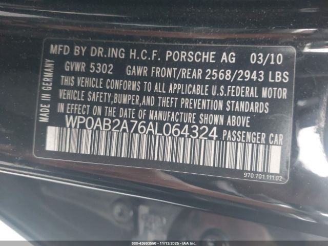 2010 PORSCHE PANAMERA WP0AB2A76AL064324 Photo 8