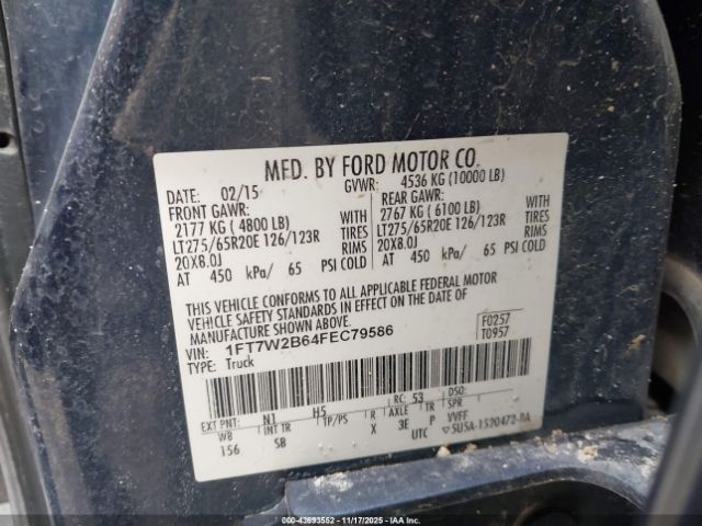 2015 FORD F-250 1FT7W2B64FEC79586 Photo 8
