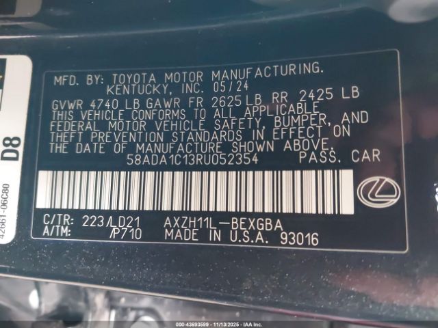 2024 LEXUS ES 300H 58ADA1C13RU052354 Photo 8