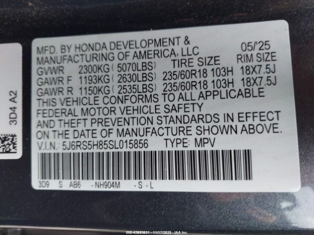 2025 HONDA CR-V HYBRID 5J6RS5H85SL015856 Photo 8