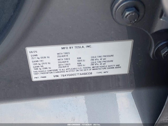 2026 TESLA MODEL Y 7SAYGDEE7TA468338 Photo 8