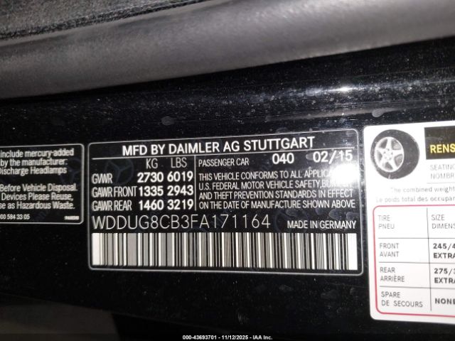 2015 MERCEDES-BENZ S 550 WDDUG8CB3FA171164 Photo 8