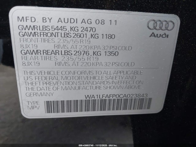 2012 AUDI Q5 WA1LFAFP0CA023843 Photo 8