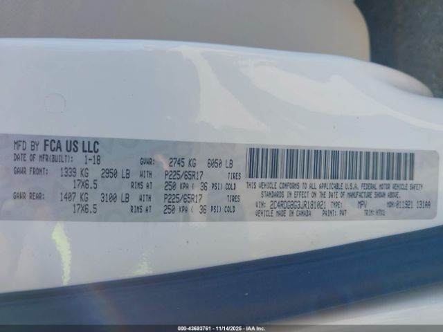 2018 DODGE GRAND CARAVAN 2C4RDGBG3JR181021 Photo 8