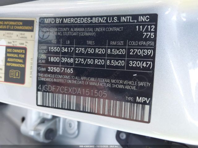 2013 MERCEDES-BENZ GL 450 4JGDF7CEXDA151505 Photo 8