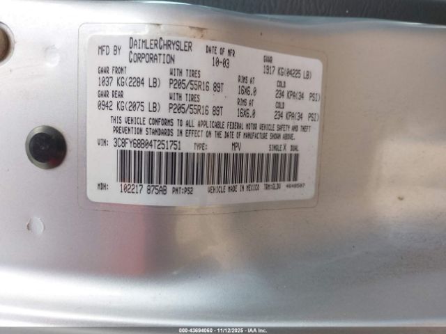 2004 CHRYSLER PT CRUISER 3C8FY68B04T251751 Photo 8