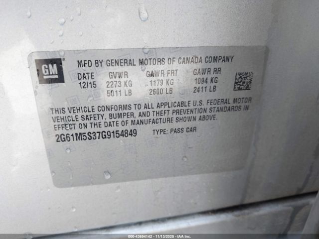 2016 CADILLAC XTS 2G61M5S37G9154849 Photo 8