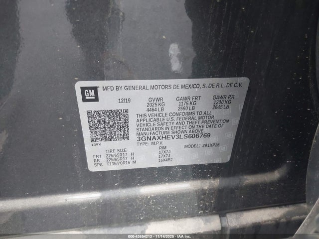 3GNAXHEV3LS606769 Chevrolet Equinox Fwd Ls