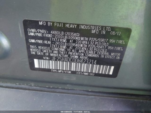 2013 SUBARU FORESTER JF2SHADC0DH423214 Photo 8