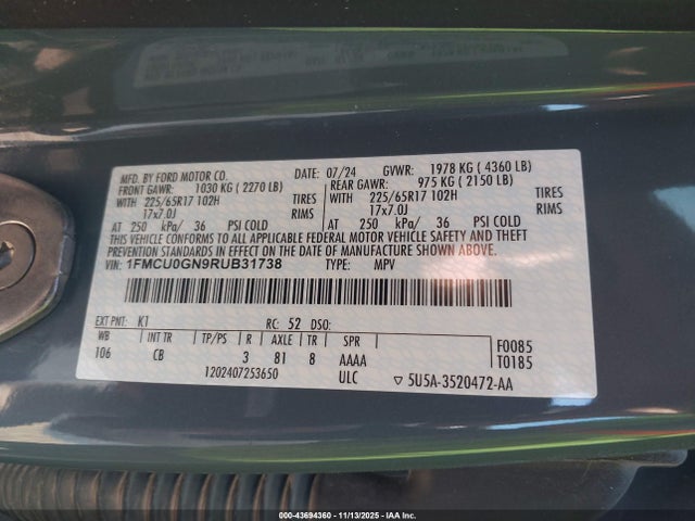 2024 FORD ESCAPE 1FMCU0GN9RUB31738 Photo 8