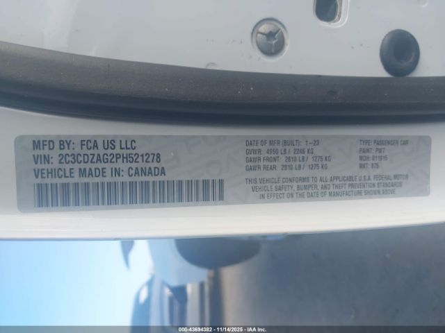 2023 DODGE CHALLENGER 2C3CDZAG2PH521278 Photo 8