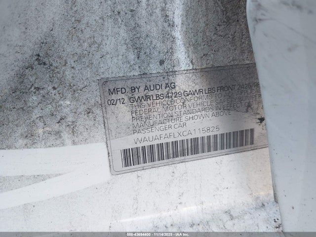 2012 AUDI A4 WAUAFAFLXCA115825 Photo 8