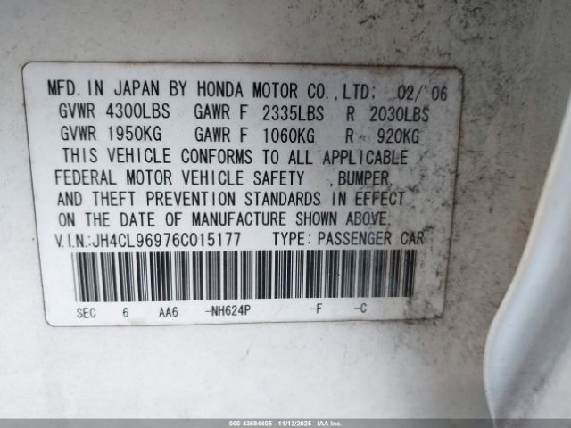 2006 ACURA TSX JH4CL96976C015177 Photo 8