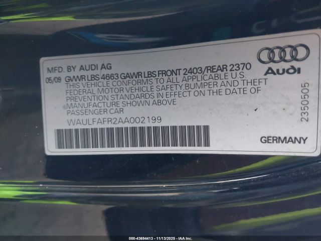 2010 AUDI A5 WAULFAFR2AA002199 Photo 8
