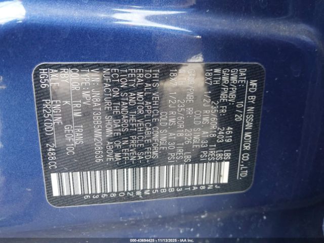 2021 NISSAN ROGUE JN8AT3BB5MW208636 Photo 8