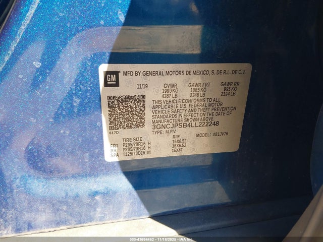Chevrolet Trax Awd Lt 2020 3GNCJPSB4LL222248 Image 9