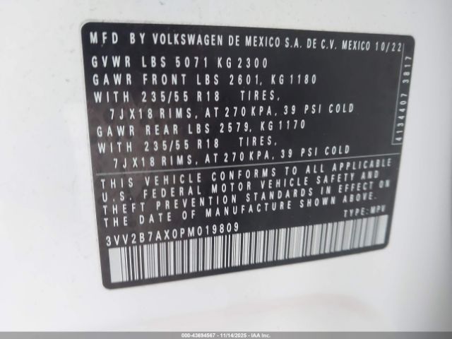 2023 VOLKSWAGEN TIGUAN 3VV2B7AX0PM019809 Photo 8
