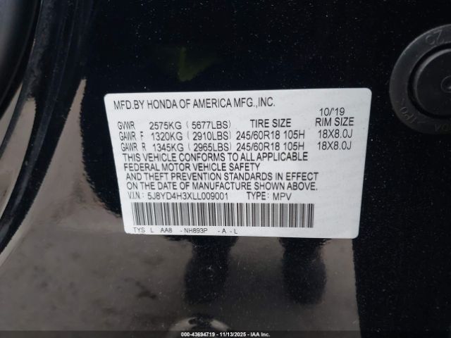 2020 ACURA MDX 5J8YD4H3XLL009001 Photo 8