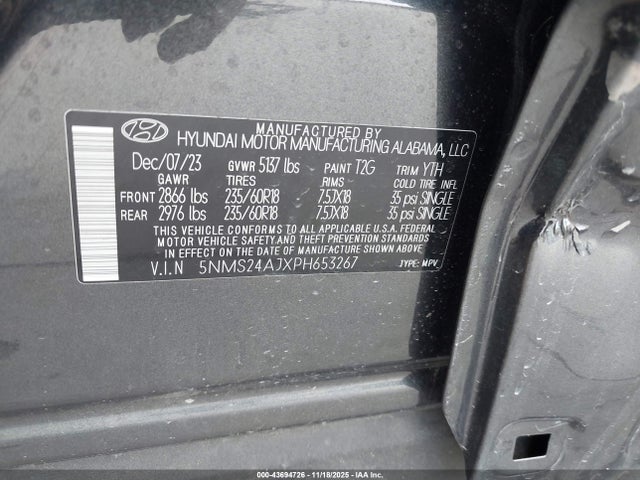 2023 HYUNDAI SANTA FE 5NMS24AJXPH653267 Photo 8