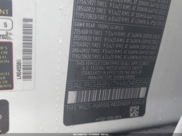 2017 LAND ROVER DISCOVERY SALRGBBV7HA045586 Photo 8