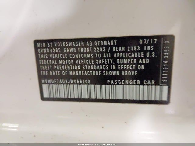 2018 VOLKSWAGEN GOLF R WVWUF7AU8JW059208 Photo 8