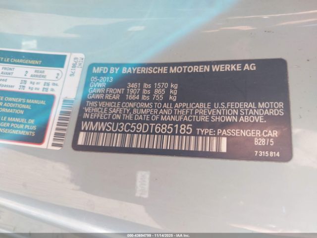 2013 MINI HARDTOP WMWSU3C59DT685185 Photo 8