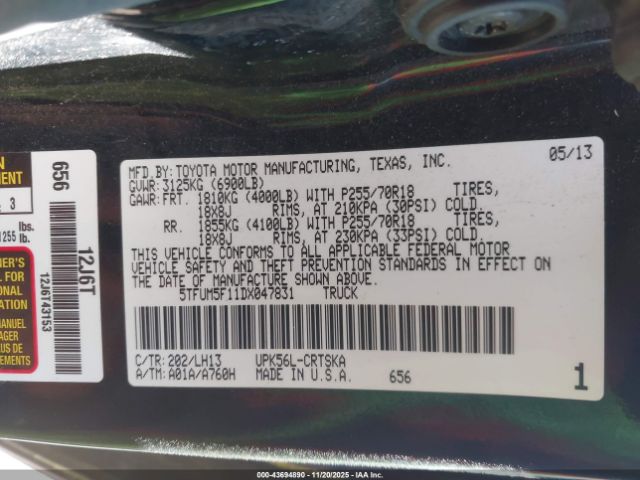 2013 TOYOTA TUNDRA 5TFUM5F11DX047831 Photo 8