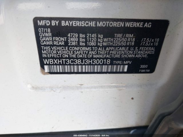 2018 BMW X1 WBXHT3C38J3H30018 Photo 8