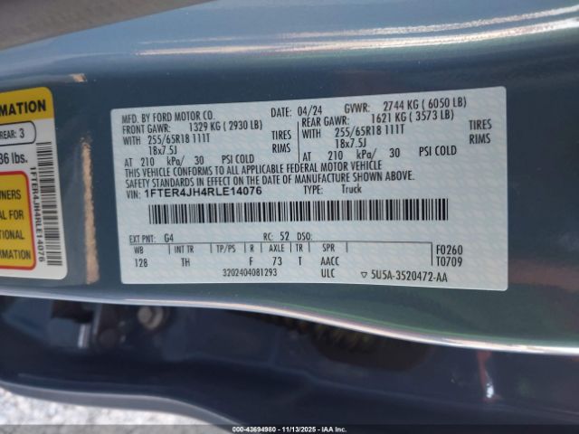 2024 FORD RANGER 1FTER4JH4RLE14076 Photo 8