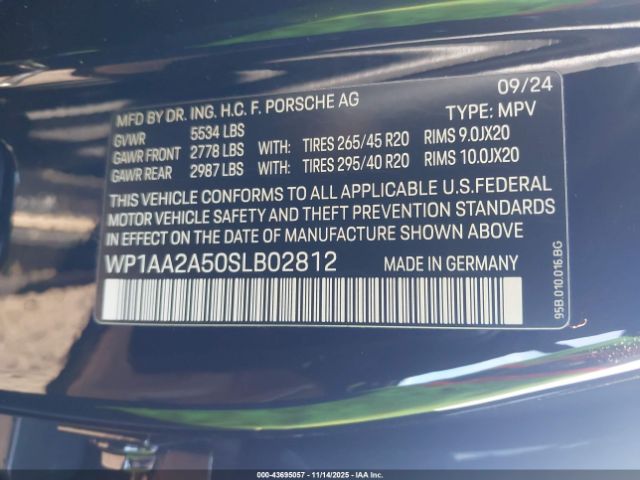 2025 PORSCHE MACAN WP1AA2A50SLB02812 Photo 8