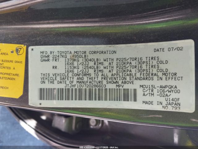 2002 LEXUS RX 300 JTJHF10U720286603 Photo 8