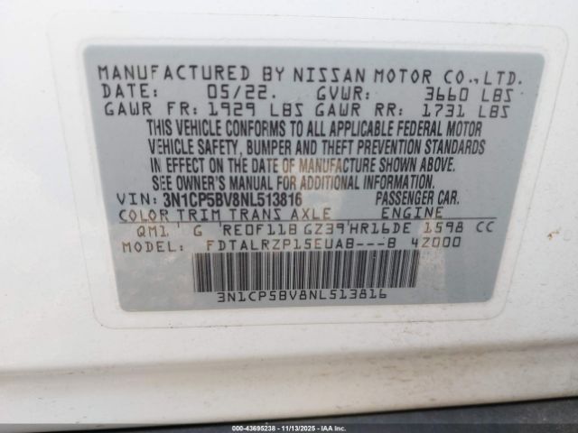 2022 NISSAN KICKS 3N1CP5BV8NL513816 Photo 8