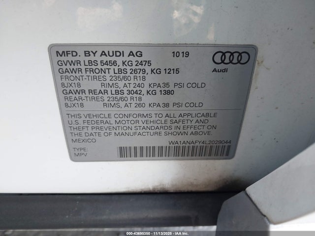2020 AUDI Q5 WA1ANAFY4L2029044 Photo 8