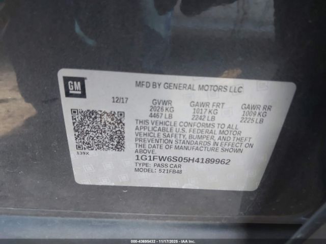 2017 CHEVROLET BOLT EV 1G1FW6S05H4189962 Photo 8