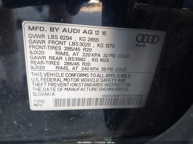 2017 AUDI Q7 WA1LHAF70HD039458 Photo 8