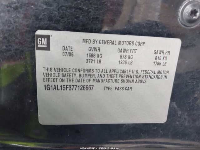 2007 CHEVROLET COBALT 1G1AL15F377126667 Photo 8