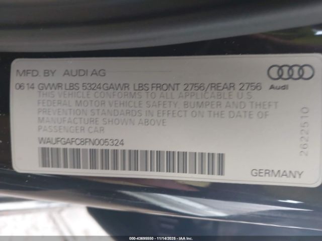 2015 AUDI A6 WAUFGAFC8FN005324 Photo 8