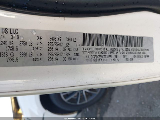 2019 DODGE JOURNEY 3C4PDCBB9KT719224 Photo 8