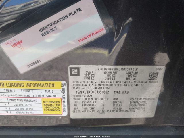 2014 CHEVROLET TRAVERSE 1GNKVJKD4EJ351602 Photo 8