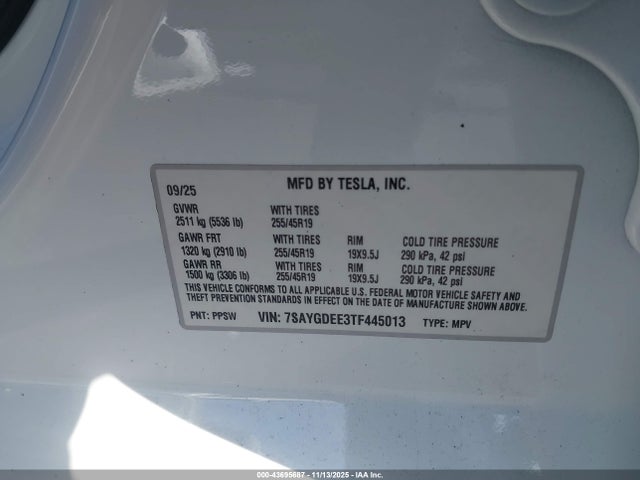 2026 TESLA MODEL Y 7SAYGDEE3TF445013 Photo 8