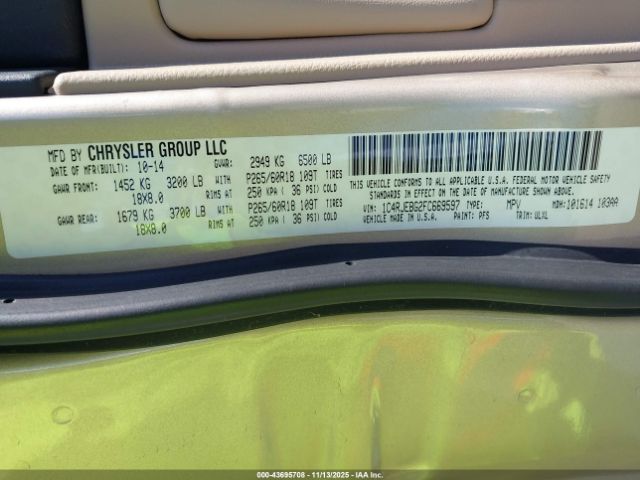 2015 JEEP GRAND CHEROKEE 1C4RJEBG2FC669597 Photo 8